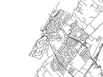 Kaart van Noordwijk in Zwart Wit van Map Art Studio