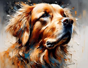 Hondenkunst - Golden Retriever 2 van Johanna's Art