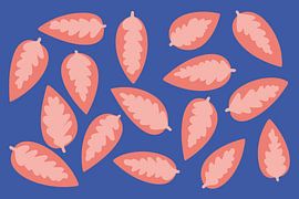 Autumn in contract - orange leaves on night blue by Studio DZW