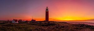 Texeler Leuchtturm Eierland in Flammen