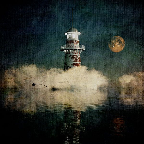 Rêve –  Le phare dans le brouillard bleu par Jan Keteleer