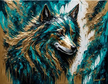 Abstracte wolvenkunst 1 van Johanna's Art