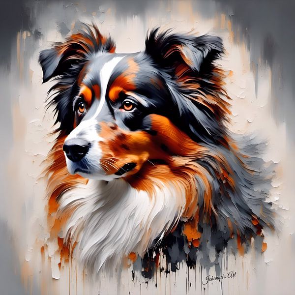 Australian Shepherd Dog Art 1 | Original Artwork by Johanna's Art Creations by Johannas Art Creations