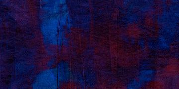 Diep blauw en rood abstract schilderij op doek 1 van Dina Dankers