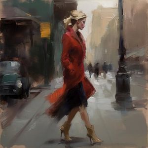 Gemälde "Dame in Rot" von Studio Allee