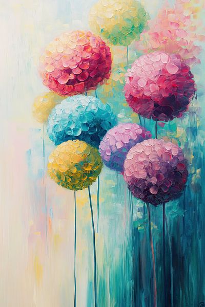 Abstrakte Blumen in Farbe von Wunderbare Kunst