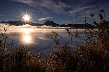 Lever de soleil sur le lac de Hopfen