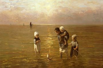 Children of the Sea at Sunset, Jozef Israels & Hendrik Willem Mesdag