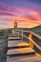 Rood Klifkruislicht op Sylt in de avond