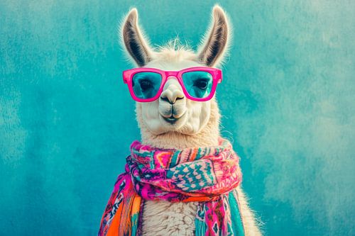 Lama met zonnebril