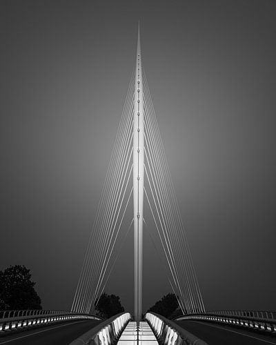 De Harp brug in Zwart-Wit, tussen Hoofddorp en Nieuw-Vennep