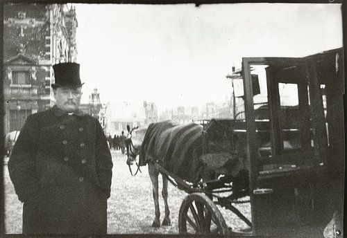 Paarden met rijtuig op het Leidseplein, George Hendrik Breitner