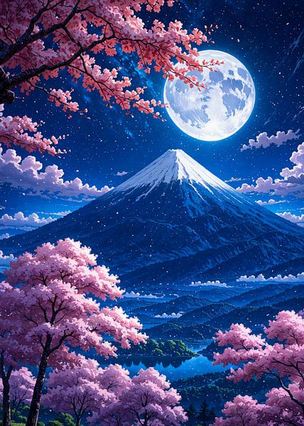 Sakura Kirschblüte Berg Fuji Japan von Ruzerin