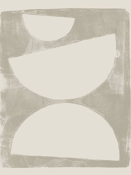Abstract shapes in white on warm grey. by Dina Dankers