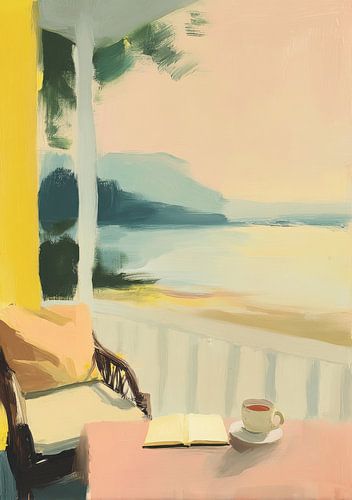 Rustige veranda met uitzicht op het water van Niklas Maximilian