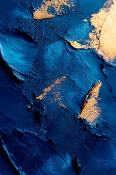 Dark blue textures with gold accents by Poster Art Shop