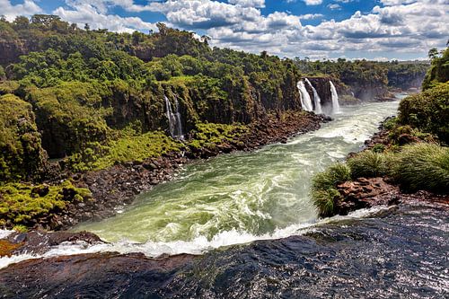The Iguazu Falls between Argentina and Brazil