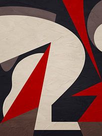 Abstract organic geometric art in earth tones by Online Arts