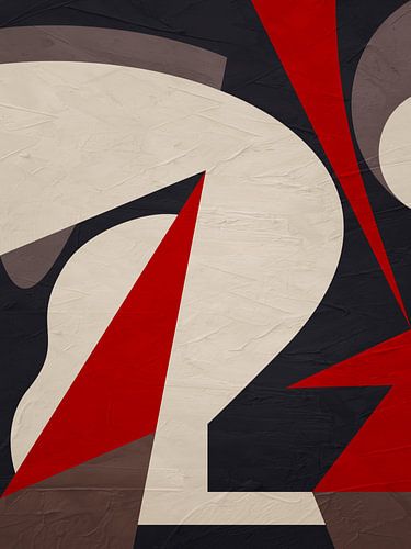 Abstract organic geometric art in earth tones