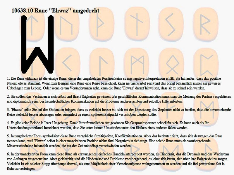 Rune Ehwaz upside down 10638.10 by Vladimir Zykunov