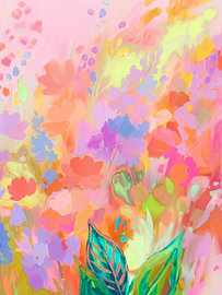 Abstrakter Blumenprint, botanische Wanddekoration, farbenfrohe Blumen von Bella studio