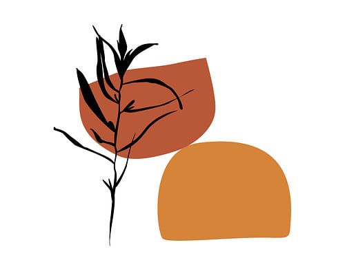 Olijf tak met aardetinten