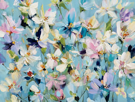 Fleurs bleues abstraites sur IamHomeStudio