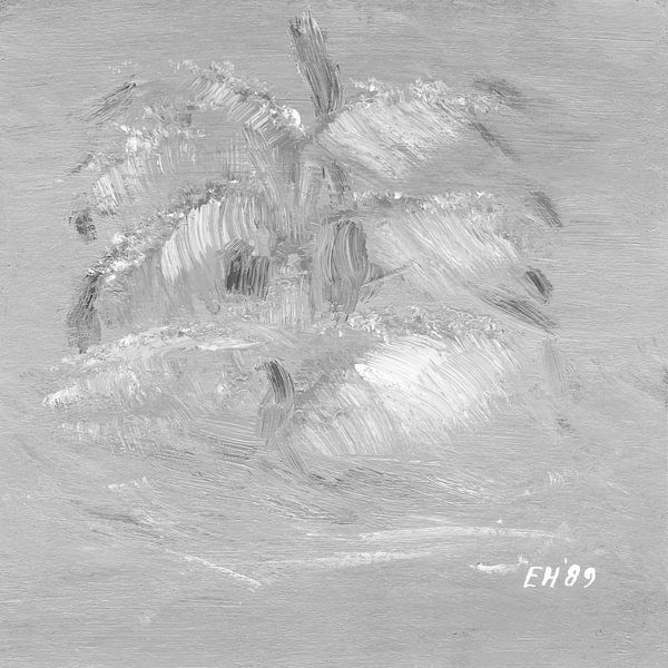 EH PAINTING ART 1989 #0473 Palme Schwarz und weiß von Willem Hartgers