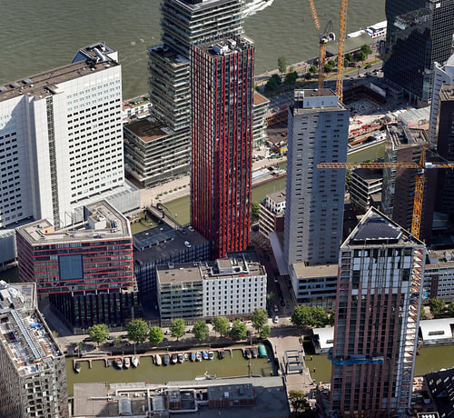 Rotterdam Maritime Quarter High-rise skyline Red Apple