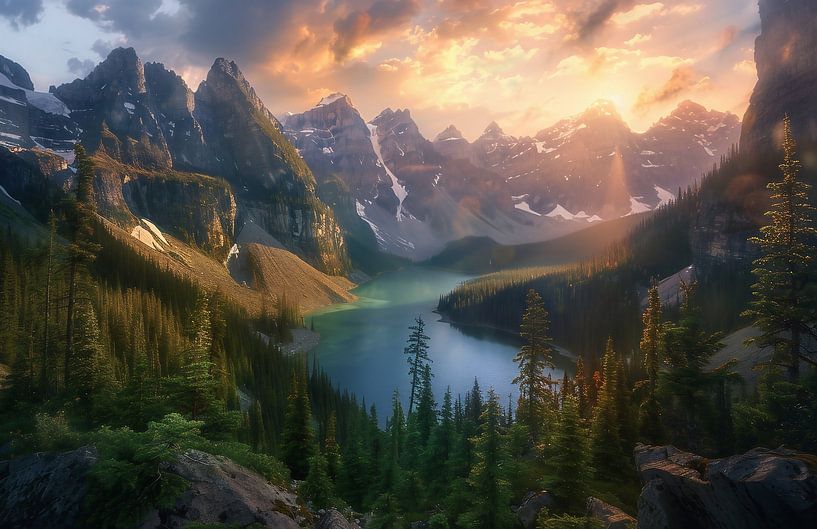 Dämmerlicht über grünen Weiten von fernlichtsicht