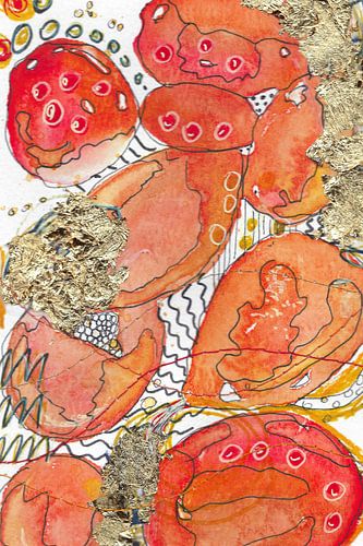 Abstract orange-red-gold