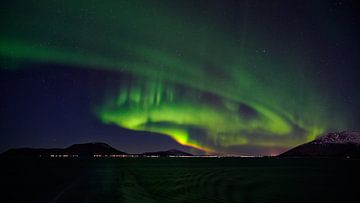 Het noorderlicht boven Noorwegen. van Rene van Dam