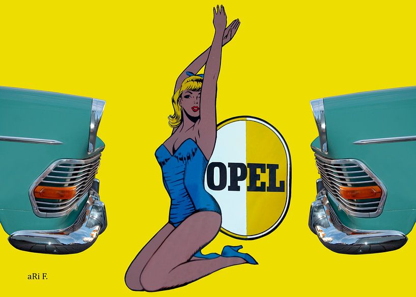 Pin-up Girl auf Opel Rekord P2 von aRi F. Huber