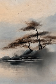 ZEN ART: Triptych (Part 3): Serene Japandi Landscape by Studio Pieternel