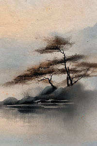 ZEN ART: Triptychon (Teil 3): Ruhige Japandi-Landschaft