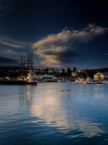 De haven van Husavik, IJsland