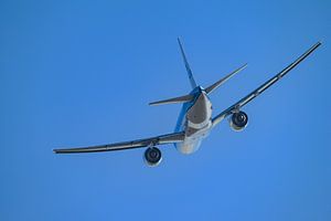 Boeing 777 of KLM taking off from Schiphol Amsterdam Airport