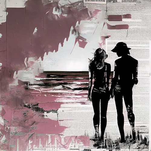 Strand mit ihrer Aubergine