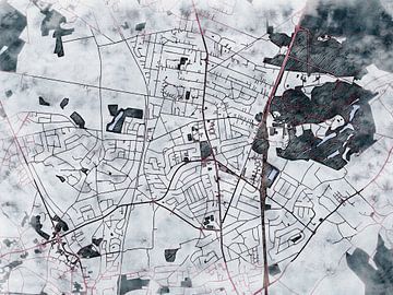 Kaart van Waterloo in de stijl 'White Winter' van Maporia