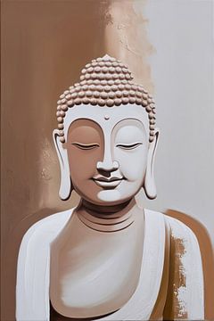 Serene abstract Buddha art by Art & Soul Creations