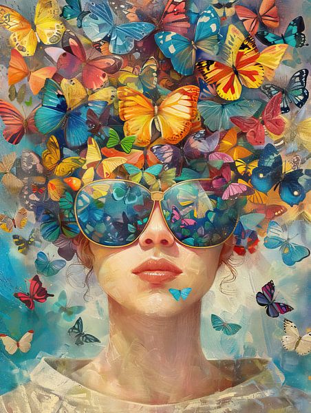 Fluttering Mystery van Abstract Schilderij