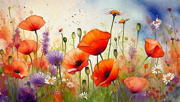 Mohn und Wildblumen 1 von Studio Pieternel