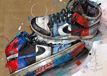 Nike air Jordan 1 retro high painting by Jos Hoppenbrouwers