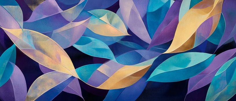 Colourful, stylised leaf arrangement by Poster Art Shop