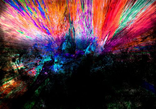 Scandinavische Nacht Abstract van Mad Dog Art