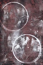 Modern abstract geometric art. Organic shapes in rusty brown and black by Dina Dankers