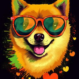 Shiba pop art 3 by DNH Artful Living