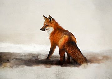 Fuchsmalerei mit Rotfuchs von Diana van Tankeren