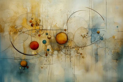 Warm Circles in Earth Tones - Abstract Painting by Joriali Abstract