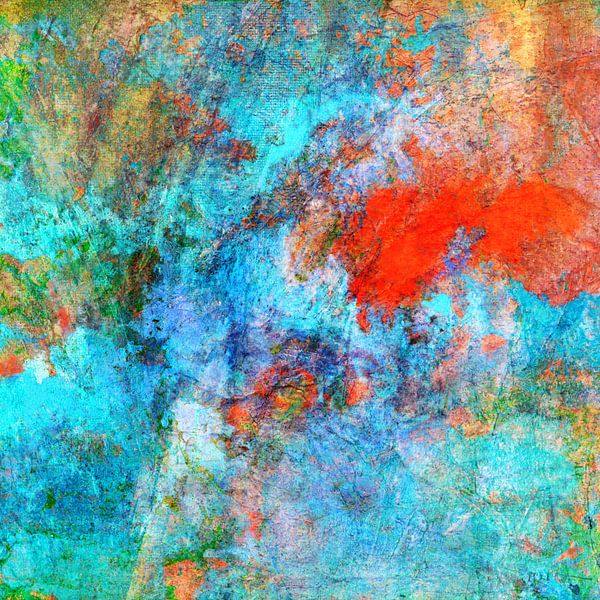 Unfolding in red and turquoise by Claudia Gründler